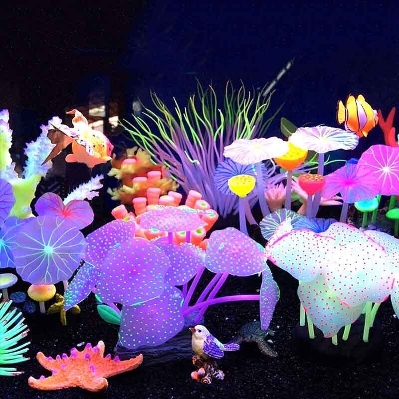 Aquarium Plants Live - Siliconen gloeiende landschapsschijnwerpers voor aquarium, kunstmatige