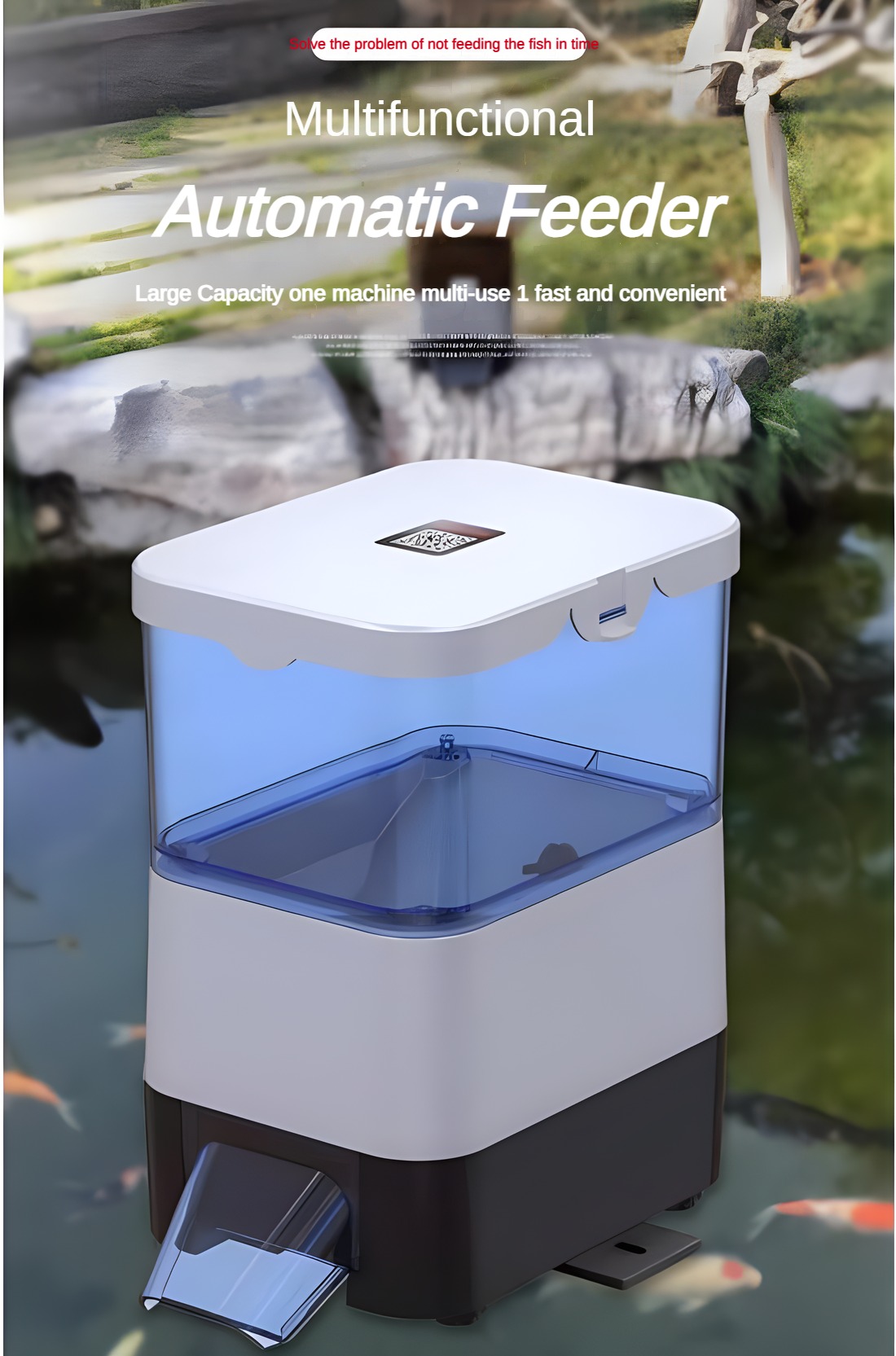 Aquarium Fertilizer - EVNICE Automatische Zonne-aangedreven Visvoeder Intelligente Visvoeder