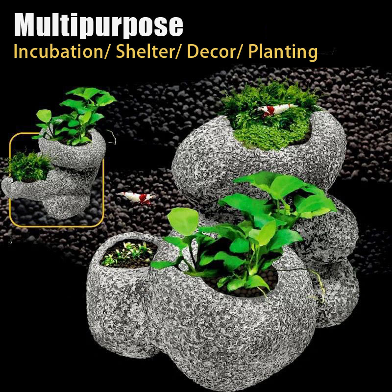 Plant Aquarium Pot - Vis Garnalen Incubatie Onderdak Grot Multifunctionele