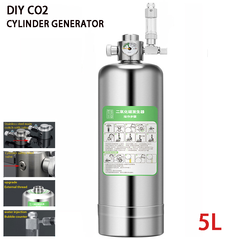 Aquarium Liquid Carbon - 5L Aquarium CO2 Generator CO2 Cilinder